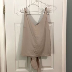 Lulus satin taupe tie-back tank top